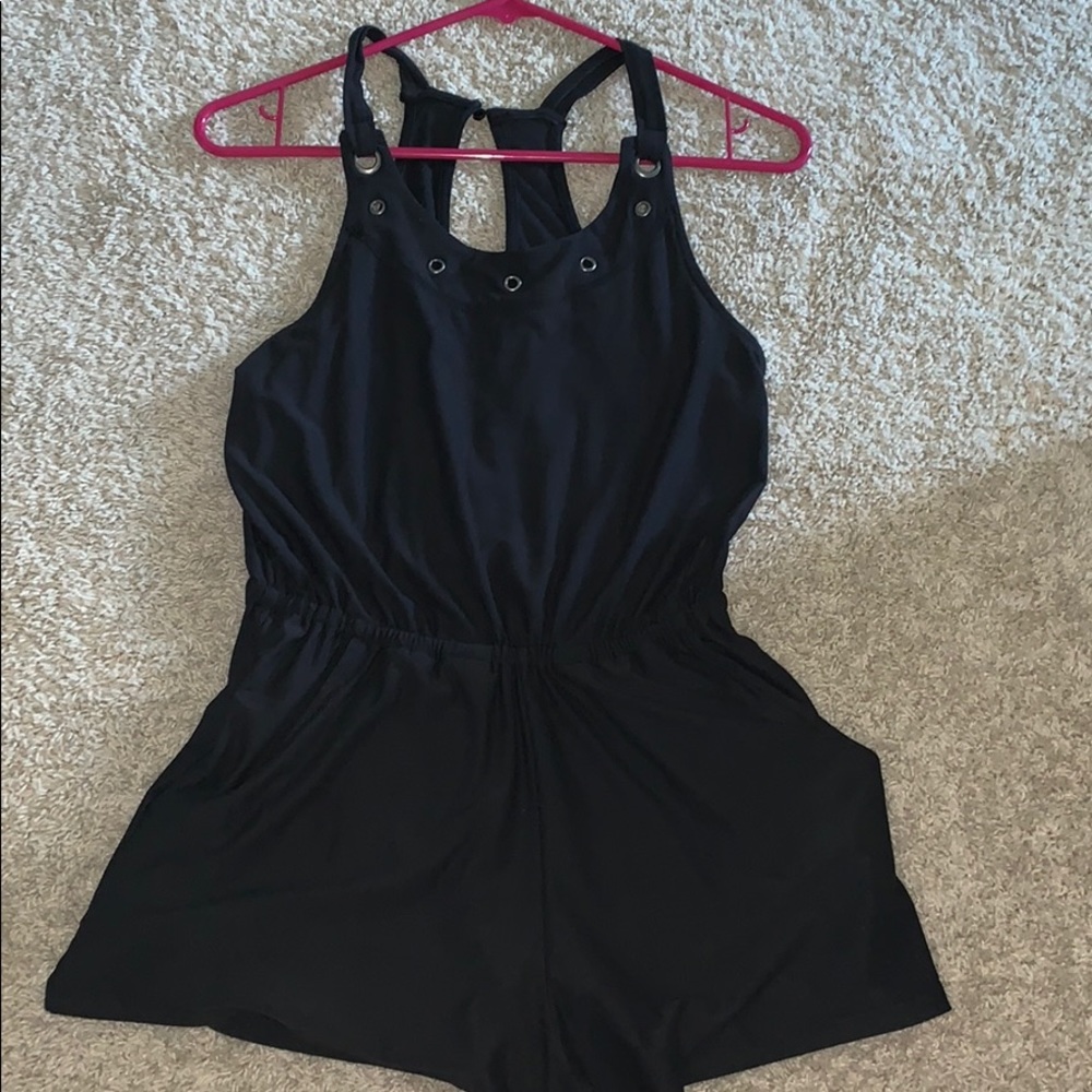 black romper with pockets